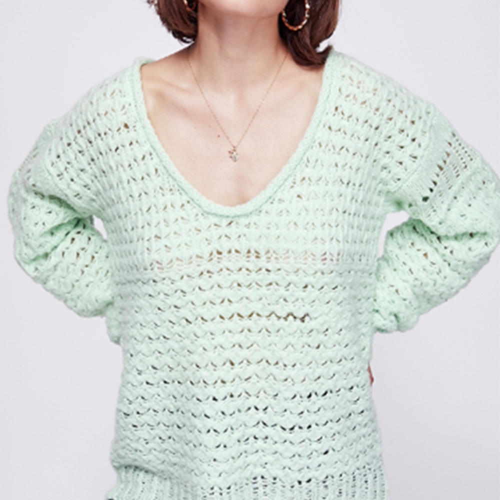 FREE PEOPLE Womens MINT Oversize SWEATER Large NEW